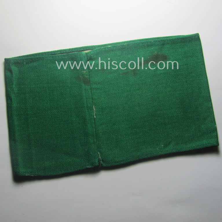 Minimally used - and most certainly rarely seen! - 'N.S.D.A.P.'- (ie. 'Luftschutz'-) related armband (ie. 'Armbinde') being of the 'entirely printed'-type showing a swastika and text: 'Luftschutz NSDAP'