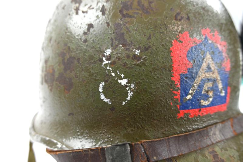 USN WW2 M1 5th Army Shore Patrol Helmet
