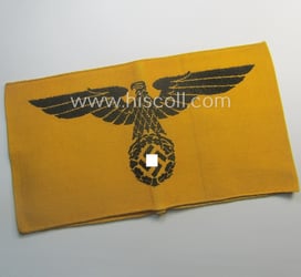 Linnen-based- and/or 'machine-woven', golden-yellow-coloured armband (ie. 'Armbinde') showing...