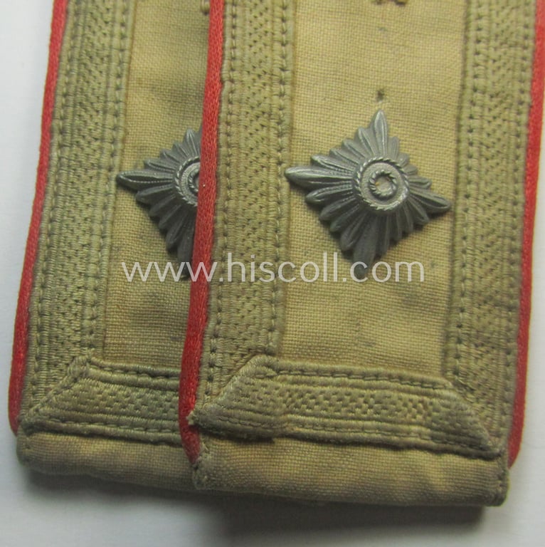 Pair of WH (Luftwaffe) 'tropical-styled', NCO-type shoulderstraps (as was specifically intended for usage onto the tropical-shirts ie. tunics) as was intended for a: 'Feldwebel. o. Wachtmeister der Flak-Art.-Trpn.'