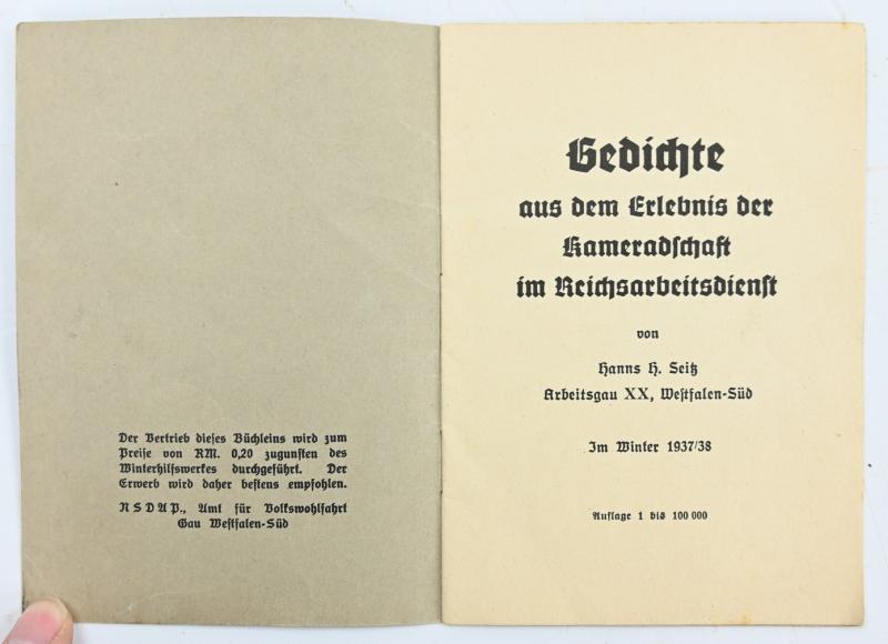 German RAD 'Gedichte' Booklet