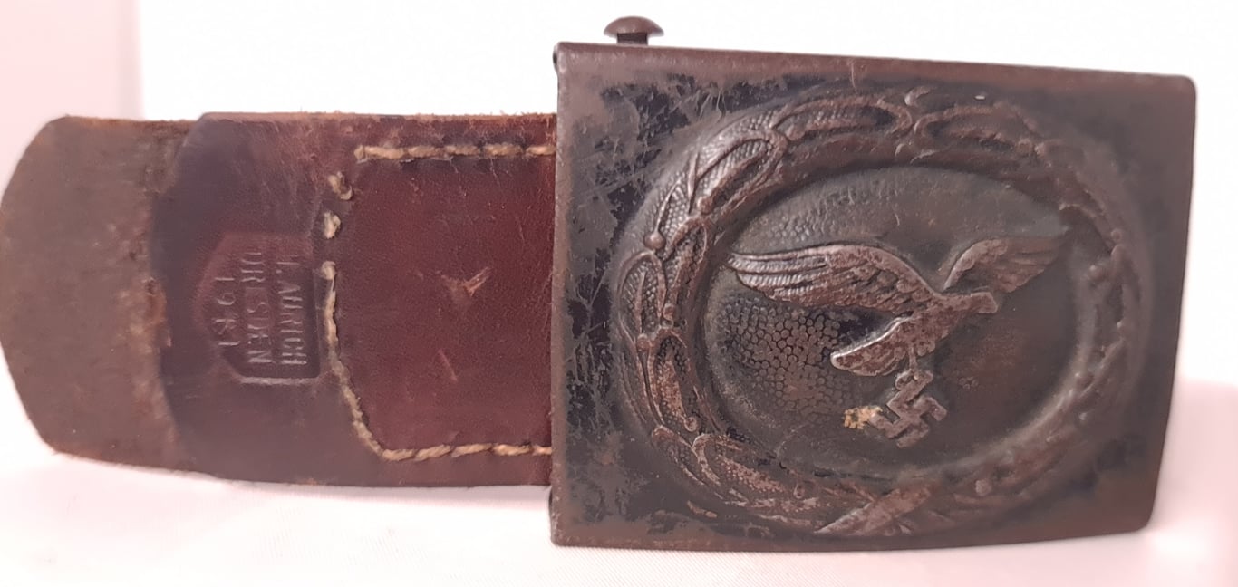 Luftwaffe Buckle with Brown Leather Belt