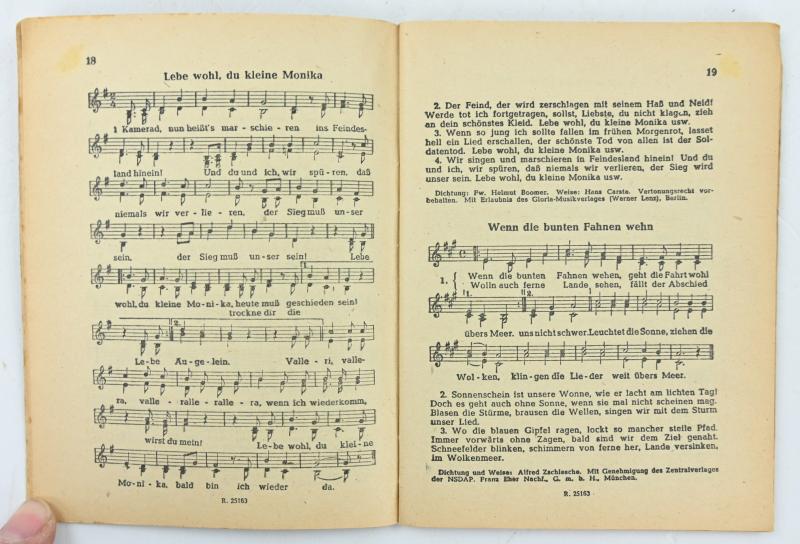 German WH Soldier Songbook 'Unsere Soldaten Lieder'