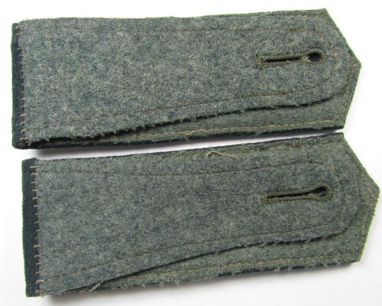 Fully matching pair of WH (Heeres), early- (ie. pre-) war-period, 'M36'-pattern (pointed-styled-), 'cyphered'- ie. generic-styled-, NCO-type shoulderstraps, as was intended for a: Feldwebel eines Wehrersatz-Dienstelle im Wehrkreis X'