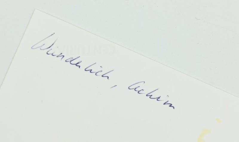Signature of Wehrmacht Heer KC Recipient 'Achim Wunderlich'