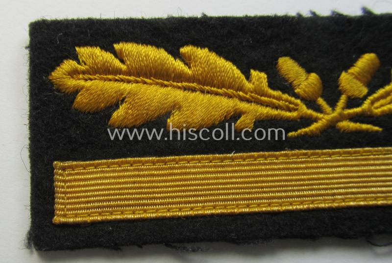 Attractive - albeit regrettably single! - officers'-pattern, WH (Heeres o. Waffen-SS) rank-insignia-bar (for usage on the various camouflaged-uniforms) as was used by an officer holding the rank of: 'Generalmajor' (ie.: 'SS Brigadeführer')