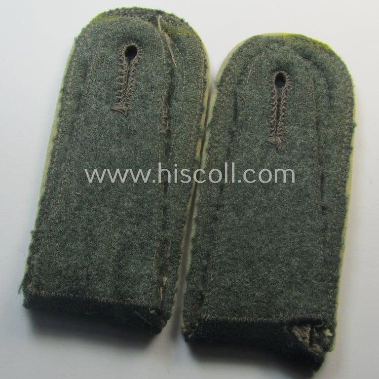 Attractive - and fully matching! - pair of WH (Heeres), pre- ie. early-war period- (ie. 'M40'-pattern, rounded-styled) typical 'standard-issued' NCO-type shoulderstraps as intended for an: 'Unteroffizier der Infanterie-Trpn.'