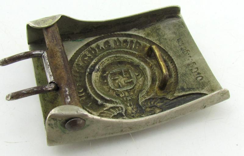 Early Waffen-SS belt buckle in nickel silver by Overhoff (O&C ges. gesch.)