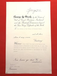 VI 1943.AUTHENTIC WARTIME KINGS ROYAL PARDON HAND SIGNED...