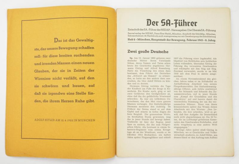 German NSDAP Magazine 'Der SA-Führer'.