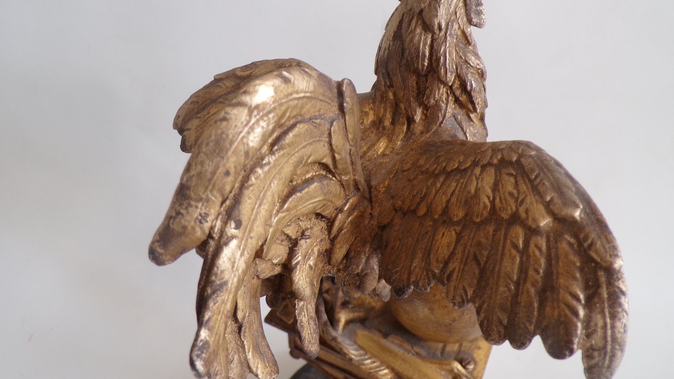 1830-1848 Louis-Philippe Gilded Rooster Flag Finial