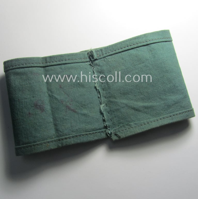 Clearly used - and most certainly not that often seen! - WH (Luftwaffe) related service-armband (ie. 'Armbinde') being of the 'entirely printed'-type showing the printed numeral: '156' (and ink-stamp: 'Brüssels'!)