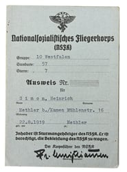 German NSFK Memberpass 1938
