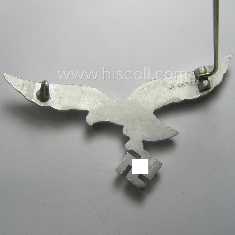 WH (LW) aluminium-based: 'Brustadler für Sommerrock' (being a neatly maker- ie. 'A'- or: 'Assmann'-marked specimen)