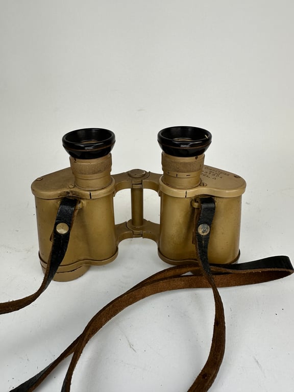 Late War Tan Painted Wehrmacht 6x30 Binoculars "ddx"