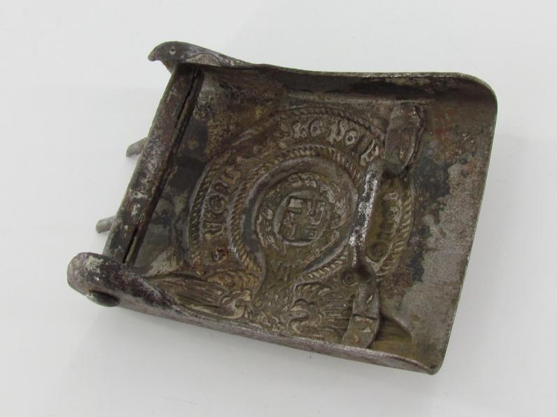 Unmarked Steel Waffen-SS buckle by Overhoff