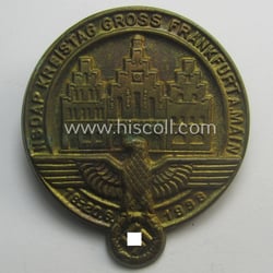 Commemorative, N.S.D.A.P.-related 'tinnie': 'NSDAP Kreistag - Gross Frankfurt...