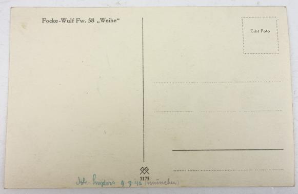 German LW Postcard "Focke-Wulf 58''