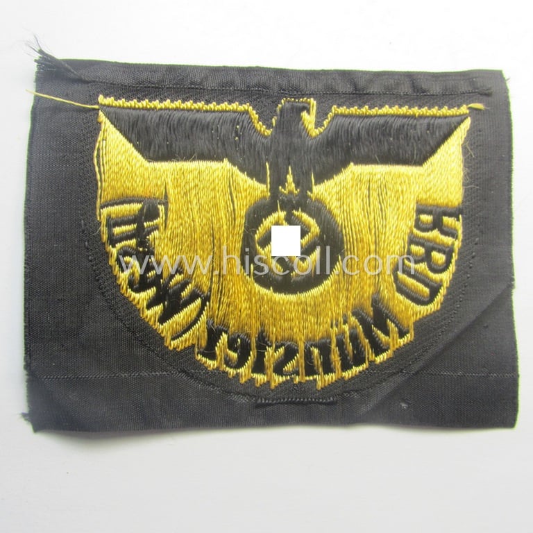 RB- ('Reichsbahn'-) related arm-eagle as executed in 'BeVo'-weave style as was intended for an official of the: 'Deutsche Reichsbahn' ie. the 'RBD Münster (Westf)' (or: 'Reichsbahndirektion Münster (Westf)')