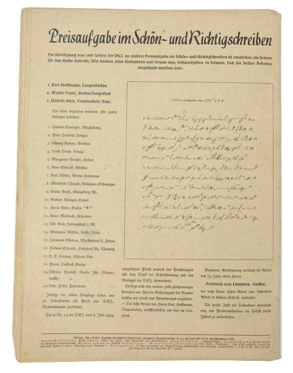 German DKI Magazine 9 September 1939