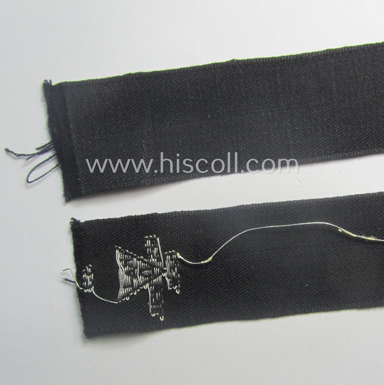 RAD (ie. 'Reichsarbeitsdienst') officers'-pattern, commemorative cuff-title (ie. 'Dienstärmelstreifen für Offiziere') depicting a capital 'W'-character (as was intended for commissioned-staff working on the various 'Westwall'-fortifications)