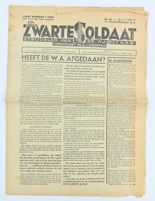 Dutch SS Magazine 'De Zwarte Soldaat' 1942