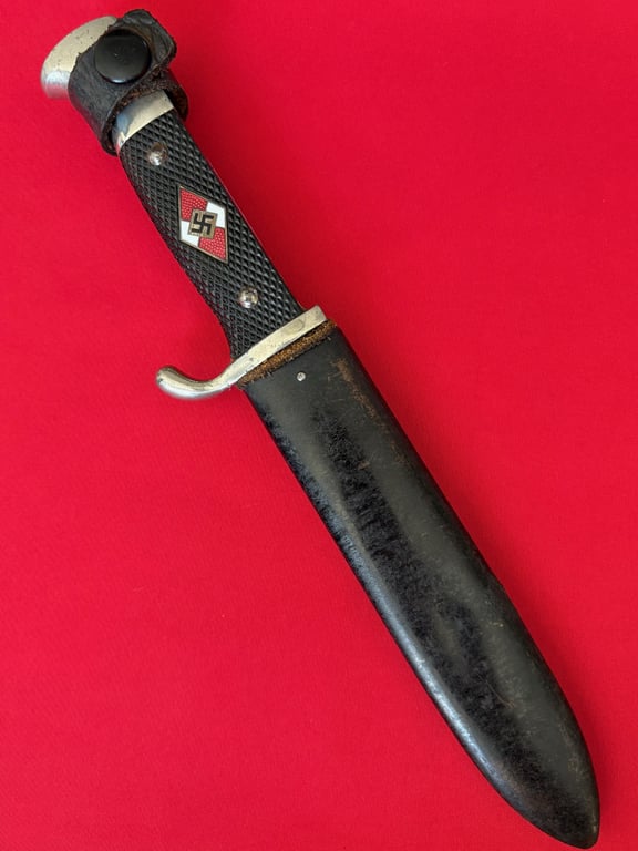 WW2 GERMAN HITLER YOUTH KNIFE, RZM STAMPED 1938 M7/62 Friedrich Plucker Jr of Solingen-Grafrath.