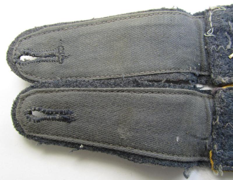 Attractive - and fully matching! - pair of WH (Luftwaffe) neatly 'cyphered', NCO-type shoulderstraps as was intended for usage by a: 'Feldwebel der Flieger- o. Fallschirmjäger u. Mitglied einer LW-Kraftfahrschule'