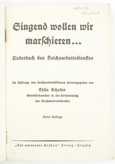 German RAD Marching Songbook