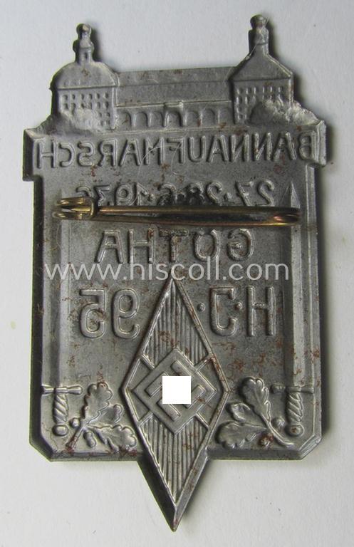 HJ (ie. 'Hitlerjugend') related 'tinnie': 'Bannaufmarsch - 27.28.6.1936 - Gotha - H.J. 95'