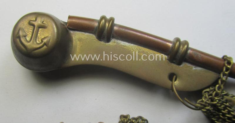 WH (Kriegsmarine) flute (ie. 'Bootsmanns-Flöte') that is constructed from multi-coloured, copper-based material