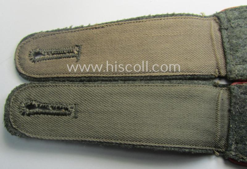 Pair of WH (Heeres) 'M41 o. M43'-pattern, NCO-type shoulderstraps as piped in the bright-pink-coloured branchcolour as was intended for an: 'Unteroffizier einer Panzerjäger-Abtgs.'