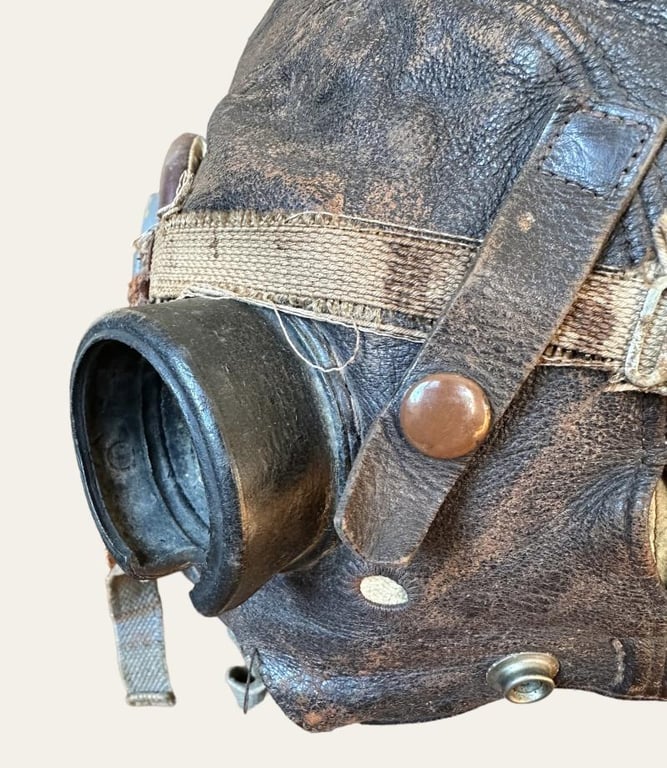 British WWII RAF Flight Cap, Goggles and Oxygen Mask