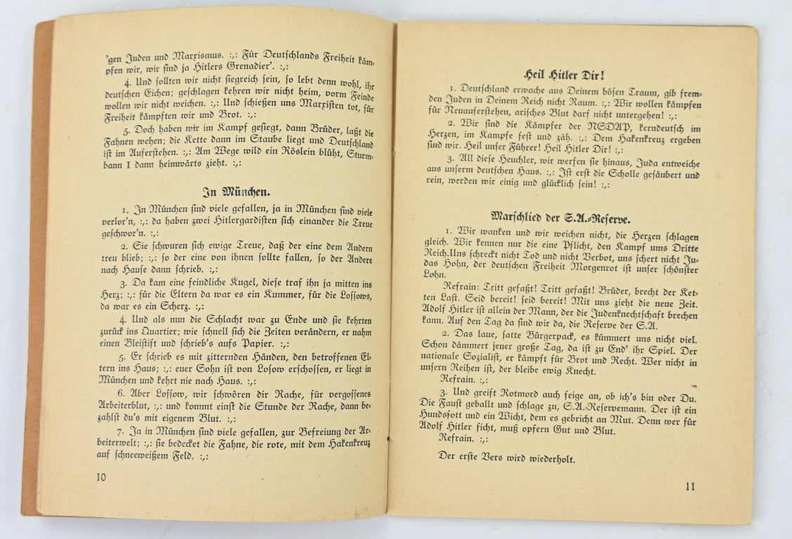 German SA Songbook 'Fur Freiheit und Vaterland'