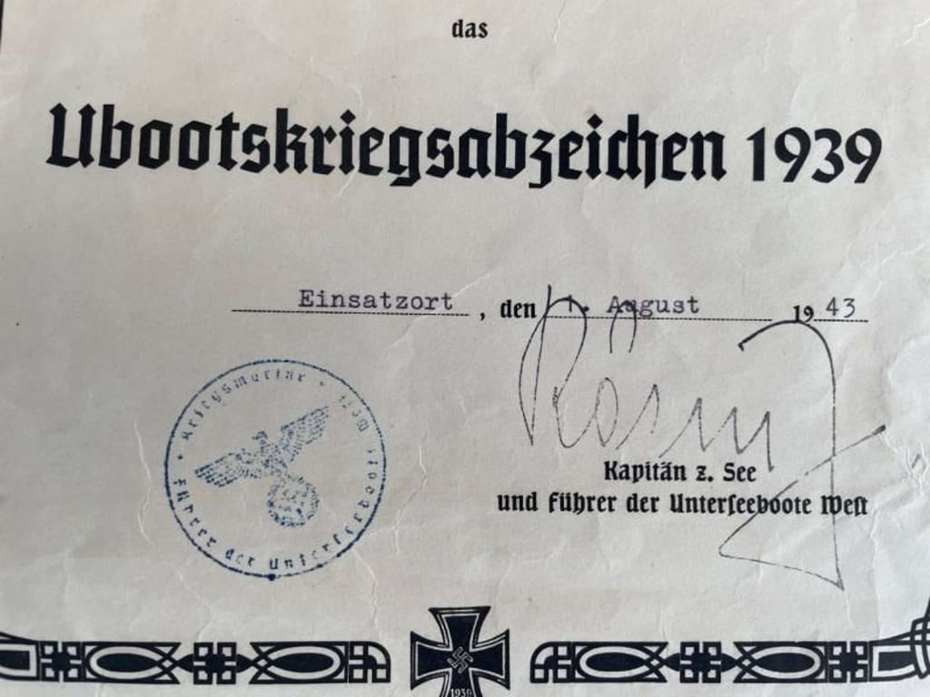 Fantastic Hand Signed Documentation Set by Ace U Boat Commander Hans-Rudolf Rosing 1943.