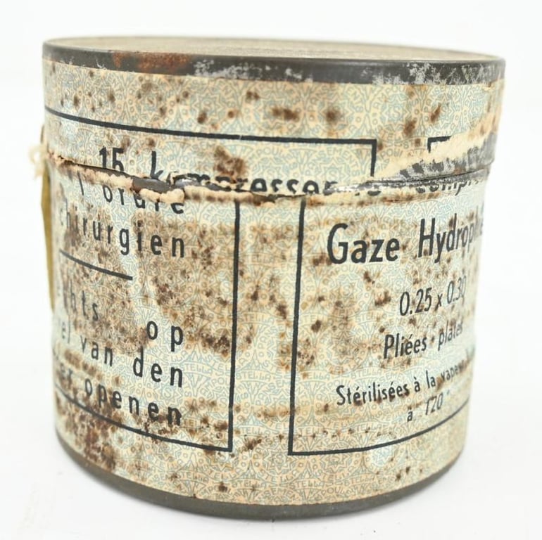Belgian WW1 First Aid Gauze Tin Can