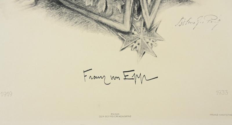 German Third Reich Litho 'Franz Ritter von Epp' by K.J.Böhringer
