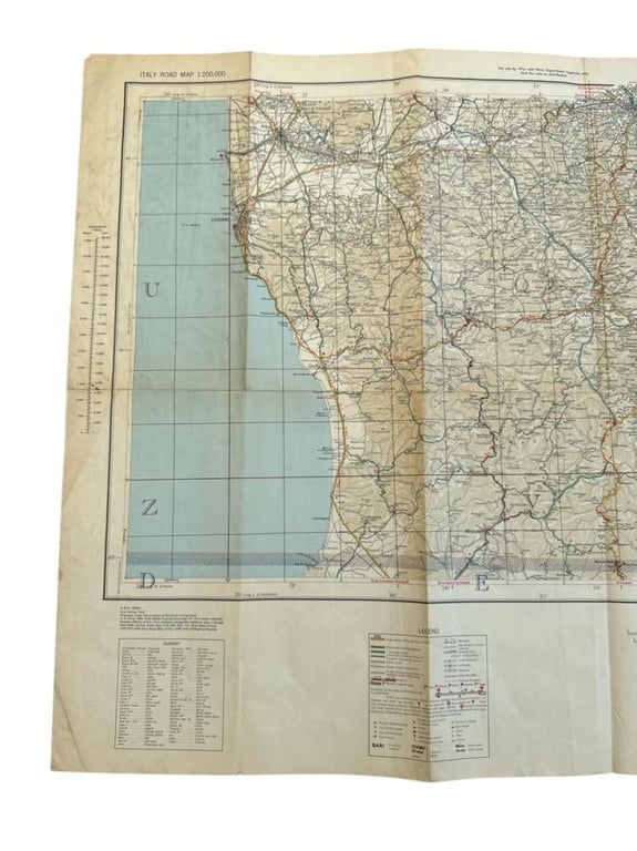 US WWII Road Map for the Italian Campaign ( Sheet nr 13 )