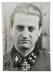 Signature of Waffen-SS KC& OLC Recipient Franz Hack