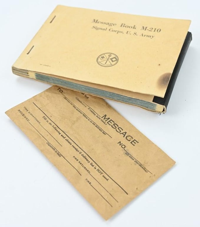 US WW2 Message Book M-210 with Envelop