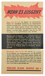 Allied WW2 Droppingsflyer 'Wenn es Losgeht'