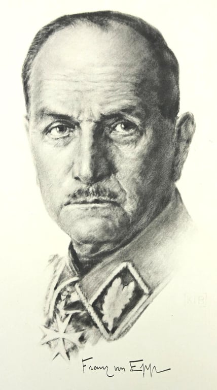 German Third Reich Litho 'Franz Ritter von Epp' by K.J.Böhringer