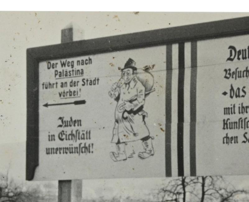 German WH Picture with Antisimitic Sign 'Juden unerwünscht'