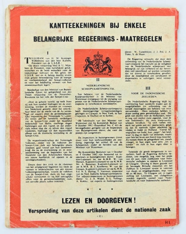 British RAF WW2 Droppingsbooklet 'De Wervelwind'
