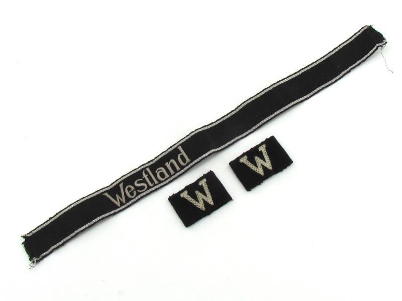 Waffen-SS cufftitle Westland & Matching Slip on cyphers