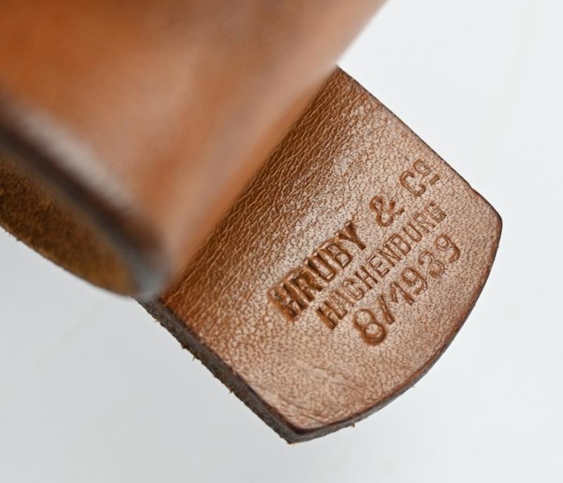 German LW Brown Leather Combat Belt