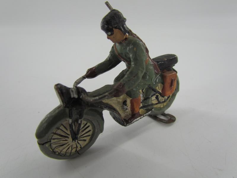 German Soldier On a Motor Bike ( Lineol )