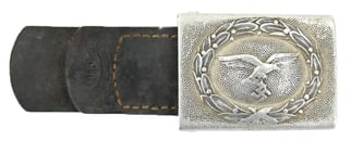 German LW Beltbuckle with Leather Tab 'GB' 1940