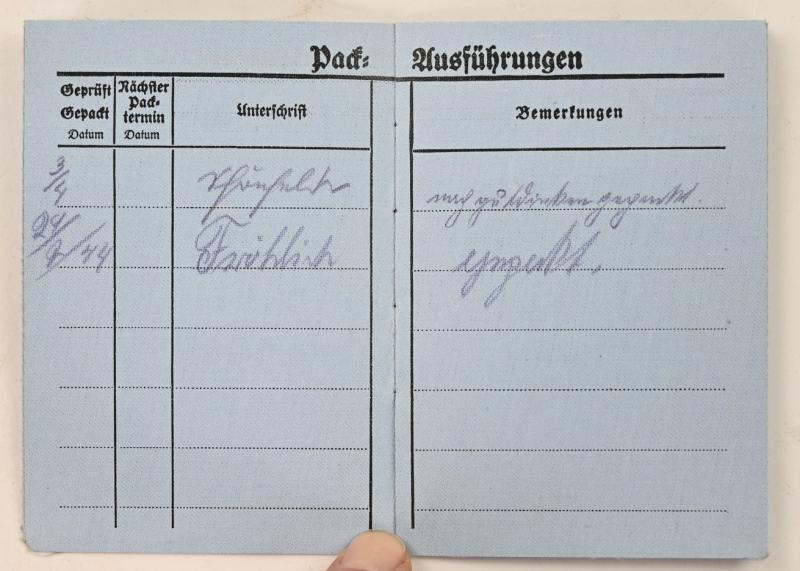 German LW Parachute Inspection Booklet