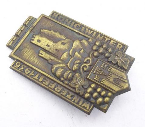 German Tinnie/Day badge. "Winzerfest 1936" Konigswinter.